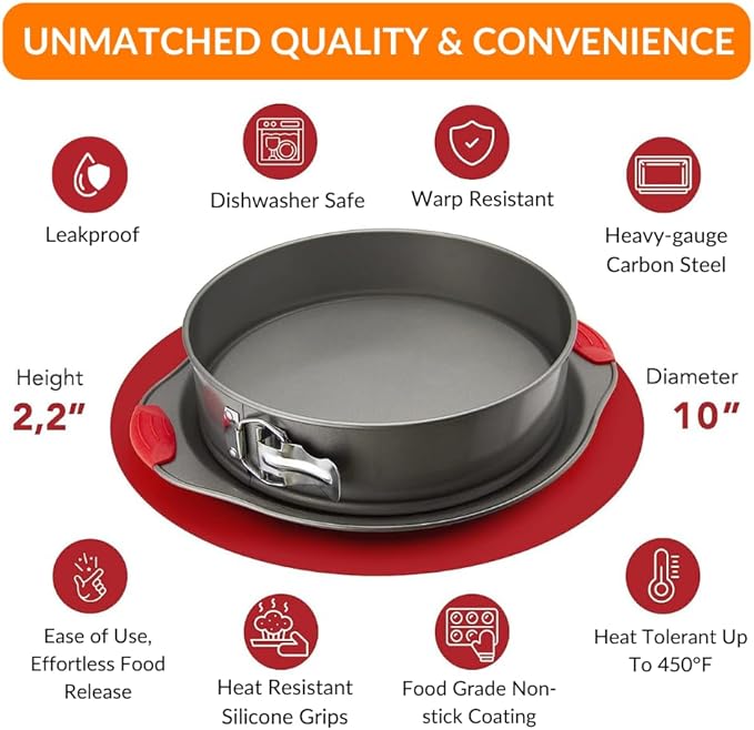 Ultimate Baking Set: Non-Stick Banana Bread Loaf Pan, 12 Cup Mini Muffin Pan with Silicone Liners, and 10 Inch Springform Pan - Professional Bakeware with Silicone Handles
