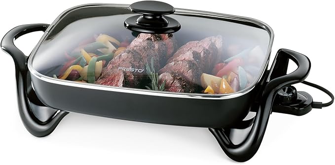 Presto 06852 16-Inch Electric Skillet with Glass Cover & 06626 11 inch Electric Skillet w/glass lid