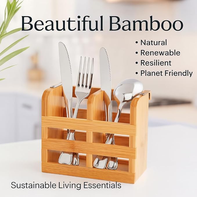 HIC Kitchen Dish Rack Caddy for Folding Dish Drying Rack (#97086), Natural Bamboo