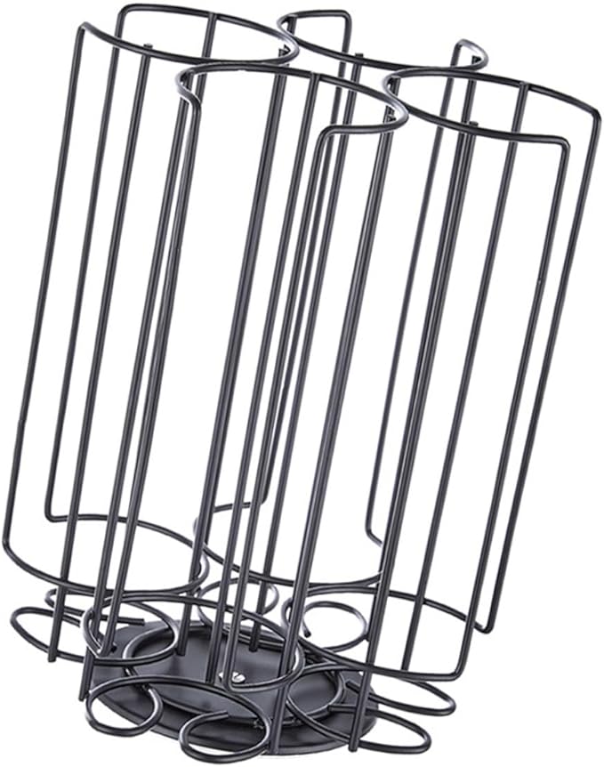 Rotatable Coffee Capsule Holder Rack for 32 Large Capsules, Black Carbon Steel Coffee Capsule Organizer Storage Shelf for Home Kitchen Countertop