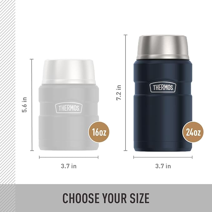 THERMOS Stainless King Vacuum-Insulated Food Jar, 24 Ounce, Midnight Blue