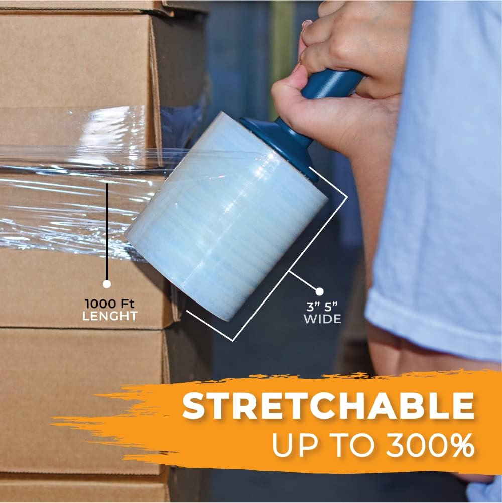 WOD SFD5 Industrial Mini Hand Stretch Wrap Film Plastic Dispenser - Used for Storage Moving, Pallet Wrap, Packaging, Wrapping: Fits 3 in Core (Pack of 5)