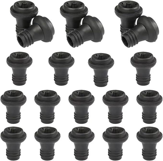 Wine Stoppers 30pcs Black Wine Stoppers - Vacuum Reusable Leak-Proof for Most Pumps