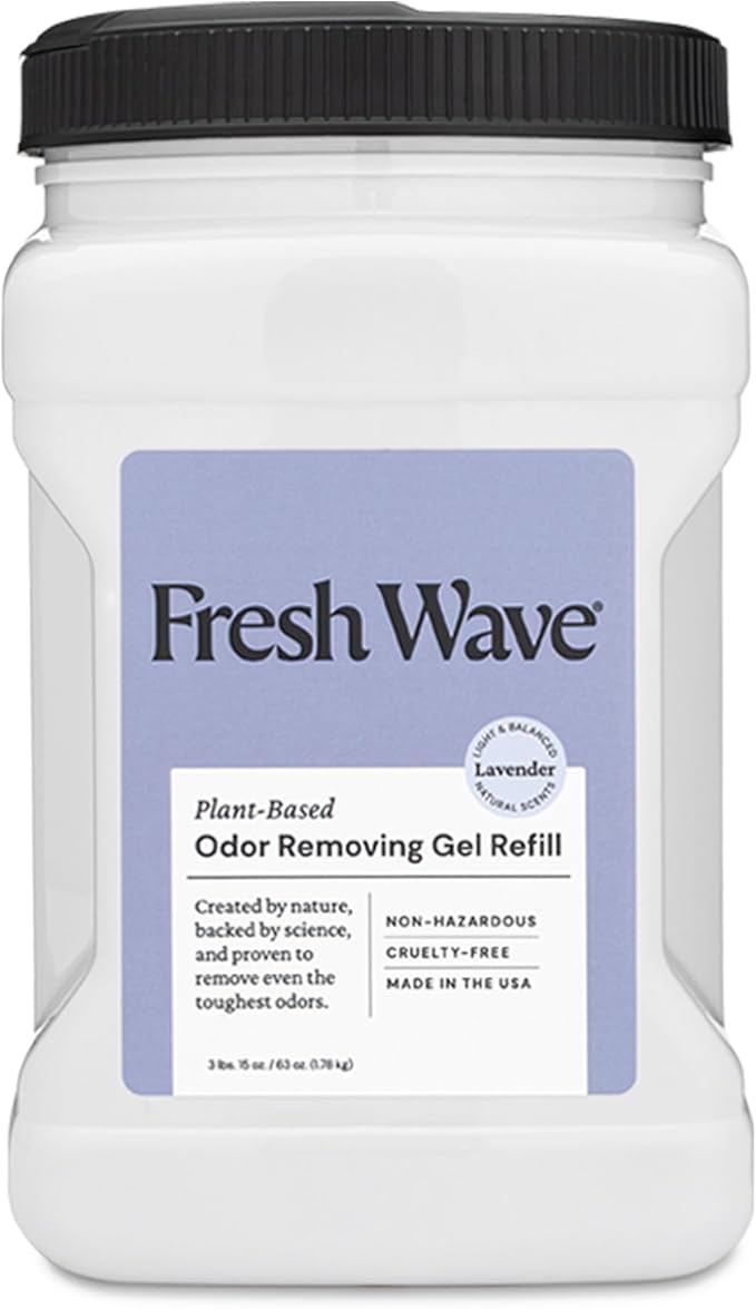 Fresh Wave Lavender Odor Removing Gel Refill, 63 oz, Every 15 oz. lasts 30-60 Days, For Cooking (Package May Vary)