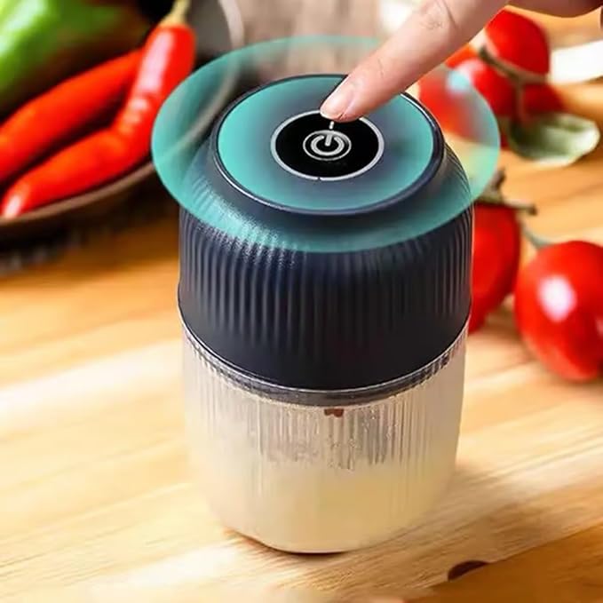 Electric Garlic Chopper, Mini Portable Veggie Chopper, 2026 New Small Garlic Chopper Mincer, USB Rechargeable, Wireless Veggie Grinder, For Mashing Onion, Garlic, Chili, Ginger (Blue, 3 blades)