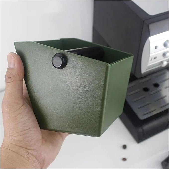 Coffee Knock Box Grounds Container ABS Bucket Anti Slip Powder Beveled Residue Barista Accessories Maker Tools(Black)