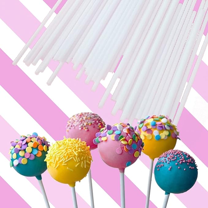 Lollipop Cake Pop Treat Bag Kit, Including 100Pcs Cake Pop Sticks, 100Pcs Parcel Bags, 100Pcs Twist Ties and 1 Cake Pop Mold, Cake Pop Maker Tools for Lollipops, Candies, Chocolates, Cookies
