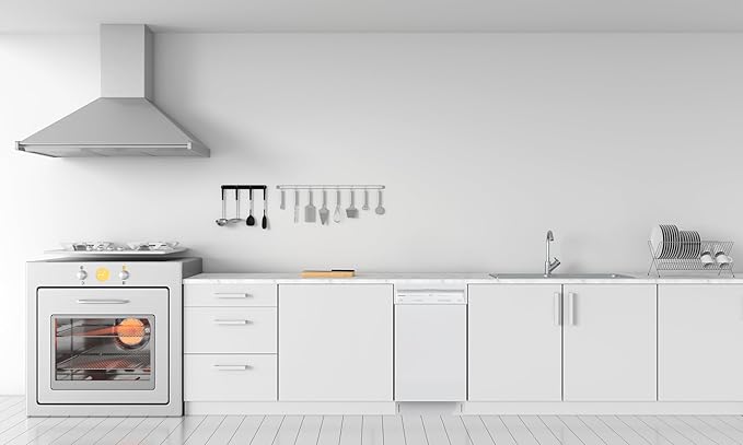 Honeywell 18 Inch Dishwasher with 8 Place settings, 6 Washing Programs, Stainless Steel Tub, UL/Energy Star- White