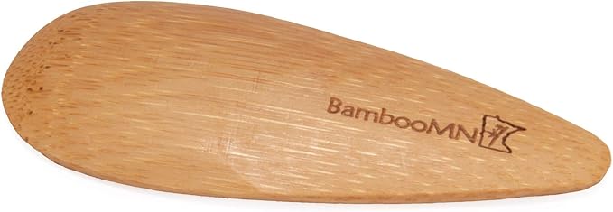 BambooMN - 4" Small Solid Bamboo Oval Scoop, 100pcs