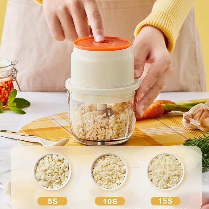 Mini Cordless Electric Mini Chopper, Portable Powerful Garlic Chopper, Onion Grinder, Masher, Crusher, Food Processor for Ginger, Chili, Veggie (Size : 150ml)