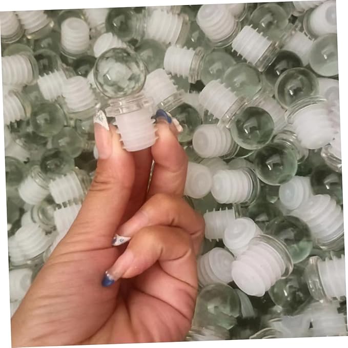 24pcs Glass Ball Wine Stoppers with Silicone Seal Reusable Bottle Caps for Wine Aromatherapy Perfume and Cosmetic Bottles Convenient and Versatile Savers