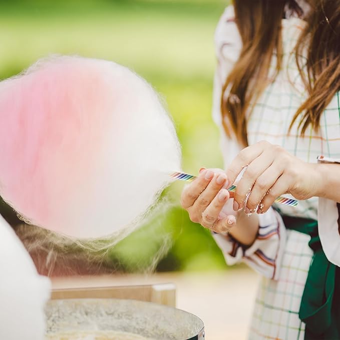 50Pcs Cotton Candy Sticks Cones, 13.78 Inch Random Color Candy Supplies, Paper Straws, Cones for Birthdays, Weddings, Holiday Parties, Candy Making