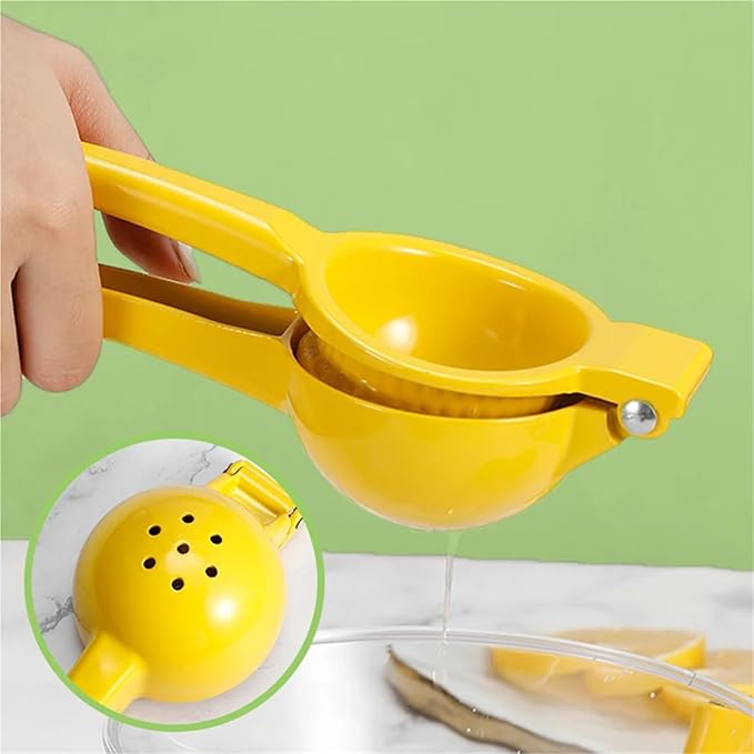 Home Manual Lemon Squeezer Aluminum Alloy Hand Pressed Citrus Orange Juicer Portable Kitchen Tool for Lime Lemon Home Use Yellow 1-5PCS(1pc)