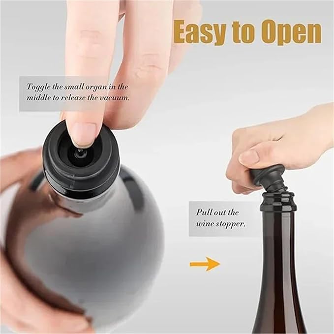 Wine Stopper 4 SET Bar Household Stainless Steel Red Wine Stopper Vacuum Pump