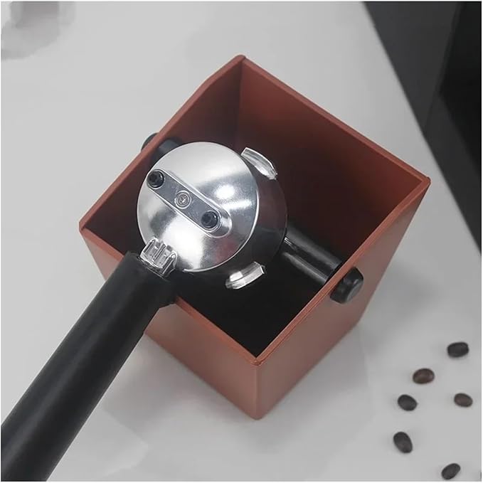 Coffee Knock Box Grounds Container ABS Bucket Anti Slip Powder Beveled Residue Barista Accessories Maker Tools(Burnt-sugar)