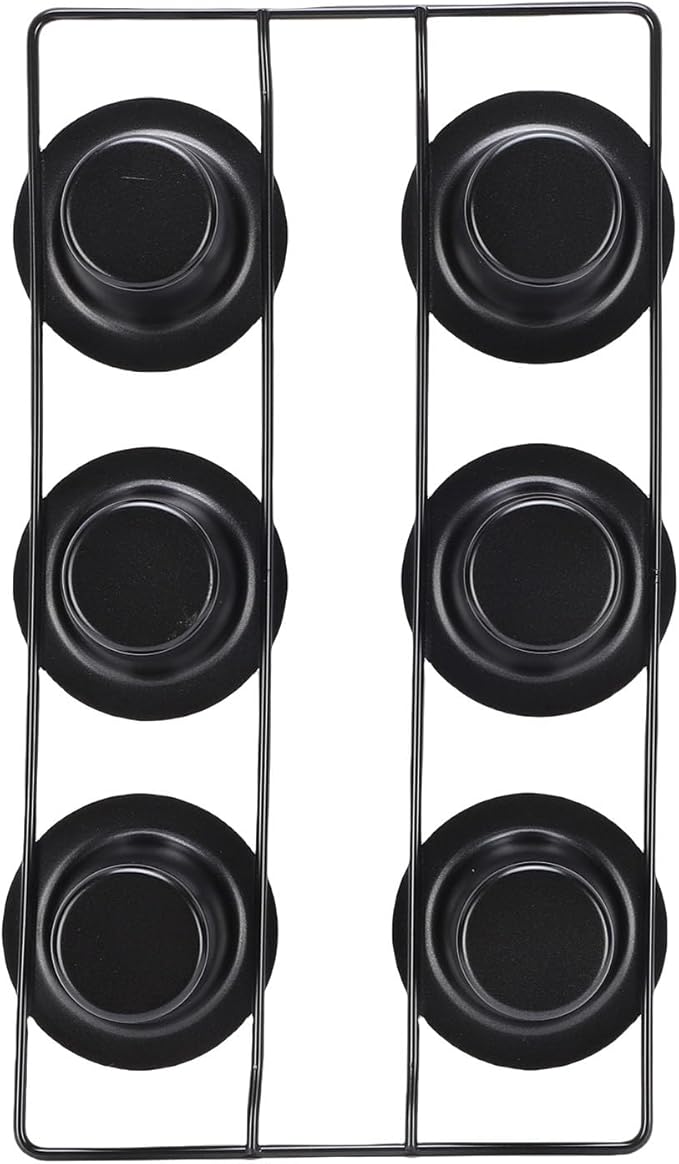 6 Cup Popover Pan Non Stick Carbon Steel Bakeware for Popovers Muffins with Wire Rack Deep Tapered Cups Even Baking