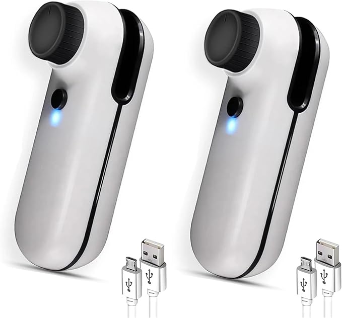 Mini Seale Portable 2-In-1 USB Rechargeable Mini Plastic Bag Heat Sealer In Black And White(2 Pack White)