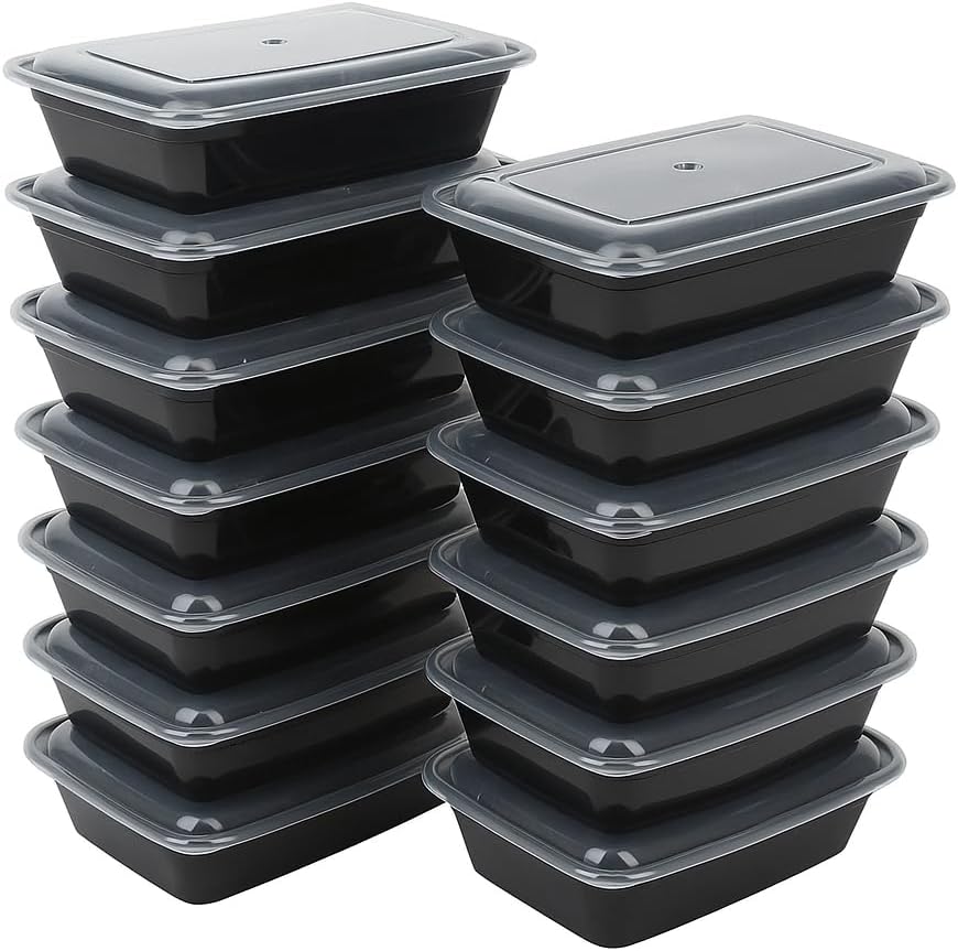 Ruthy's Outlet Meal Prep Containers W/Lids -Square Food Storage – BPA-Free| Stackable | Microwave | Freezer & Dishwasher Safe | Reusable Lunch Bento Box Portion Control & Planning (30 Pack, 16 oz)