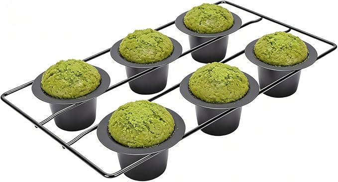 6 Cup Popover Pan for Baking Deep Non Stick Sturdy Carbon Steel Bakeware for Yorkshire Pudding Muffins Popovers
