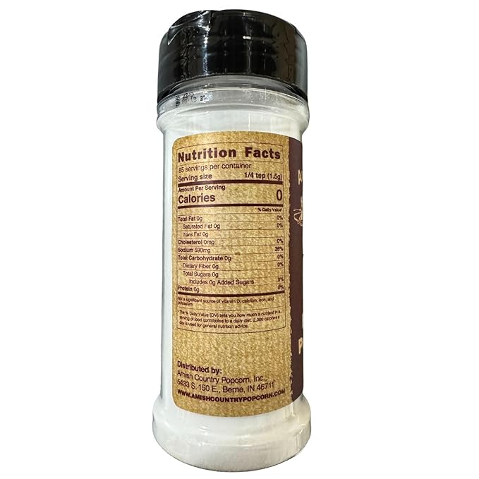 Amish Country Popcorn | 2-5.5 Ounce Bottles | Fine White Popcorn Salt | Old Fashioned, Non-GMO (2-5.5 Ounce Bottles)