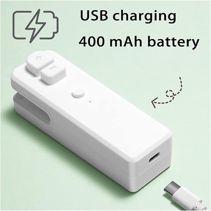 2 in 1 Heat Sealer Mini Handheld Sealing Vacuum Machine Portable USB Charging Food Snack Plastic Storage Bag Sealer Packing Bag