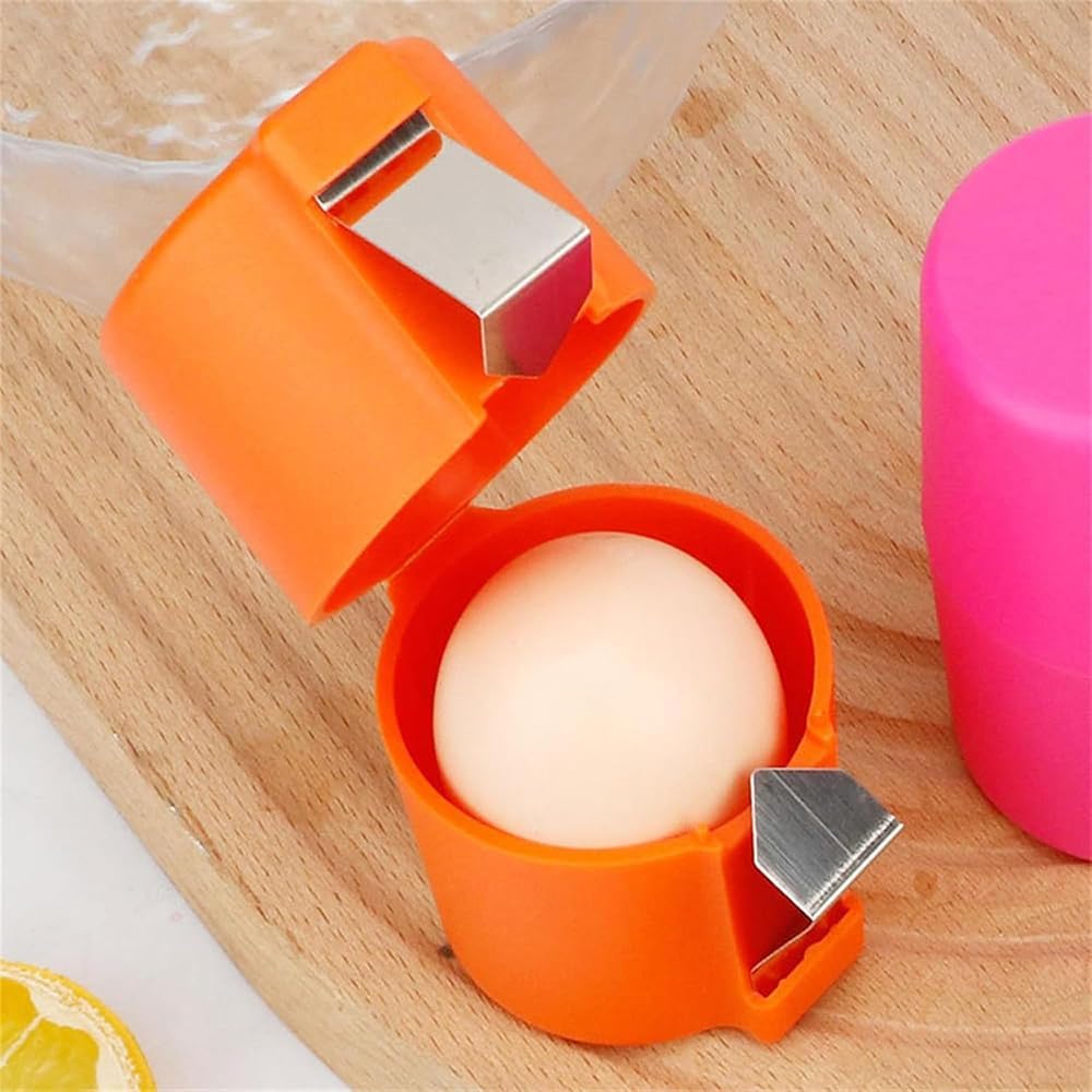 Egg Shell Opener Remover, Eggs Peeler Separator for Boiled and Raw Eggs, Stainless Steel Eggshell Cutter Kitchen Tools for Cooking and Breakfast Prep (Yellow, 3 Pcs)