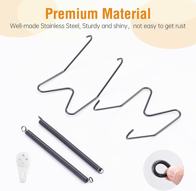 Bilillo 3-Piece Stainless Steel Wall Plate Hangers, 4/6/8 Inch Invisible Decorative Wire Plate Holders with 3 Pieces Wall Hooks for 4 to 10 Inch (Black)