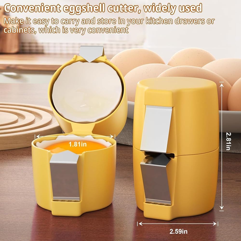 Egg Shell Opener Remover, Eggs Peeler Separator for Boiled and Raw Eggs, Stainless Steel Eggshell Cutter Kitchen Tools for Cooking and Breakfast Prep (Pink, 3 Pcs)