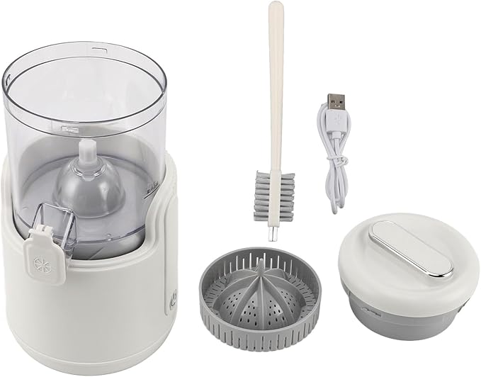 Electric Citrus Juicer, Rechargeable Juicer Machine with USB Cable and Cleaning Brush, Orange Lime Lemon Grapefruit Juicer Squeezer, Easy to Clean Portable Juicer