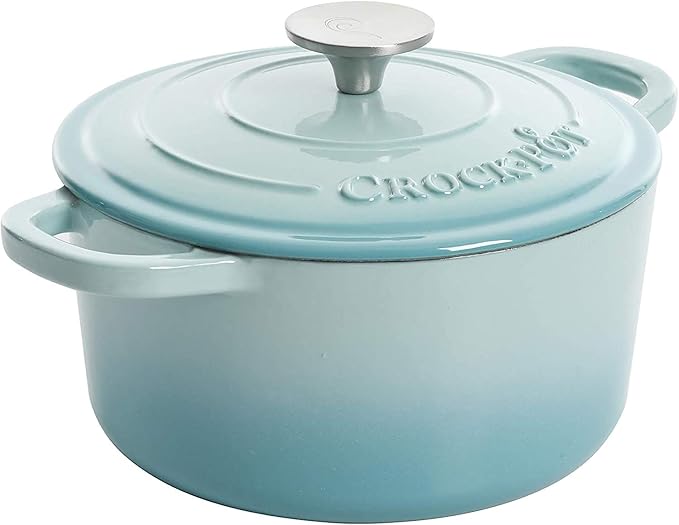 Crock-Pot Artisan Round Enameled Cast Iron Dutch Oven, 7-Quart, Blush Pink