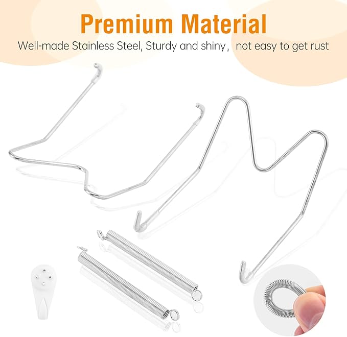 3 Pack Plate Hangers for The Wall, Suitable for 9-11 inch Art Plate, Stainless Steel Invisible Heavy Duty Wire Plate Holder with Wall Hooks, Plate Hangers for Displaying Plates, Platter, Dish, Silver