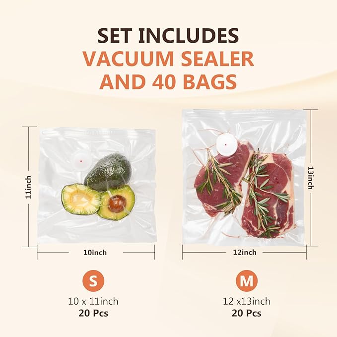 Vacuum Sealer For Food (Compact Vacuum Sealers+30 Reusable Vacuum Bags), Powerful Handheld Vacuum Sealer for 10X Preservation & Fresh
