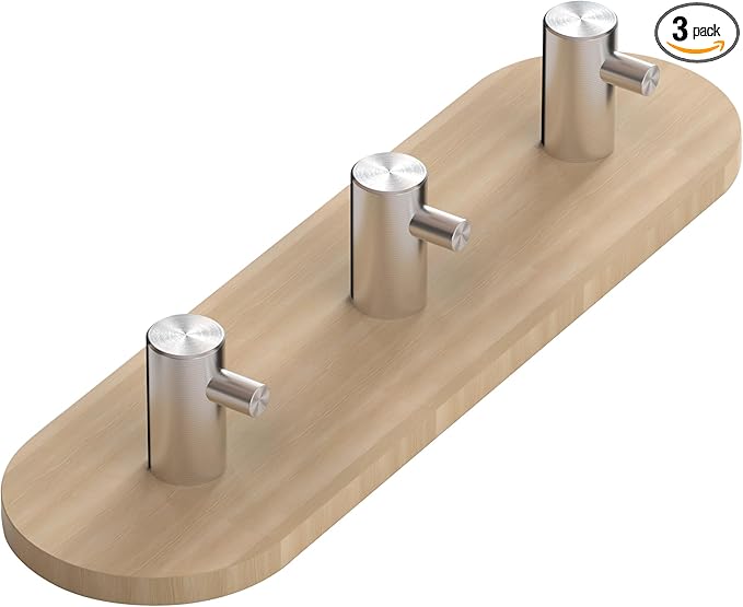 Kayqi 304 Stainless Steel Modern Large Hooks, Suitable for Various scenarios Such as bathrooms, Kitchens, bedrooms, Offices, etc. (Set of 2) (Silver)