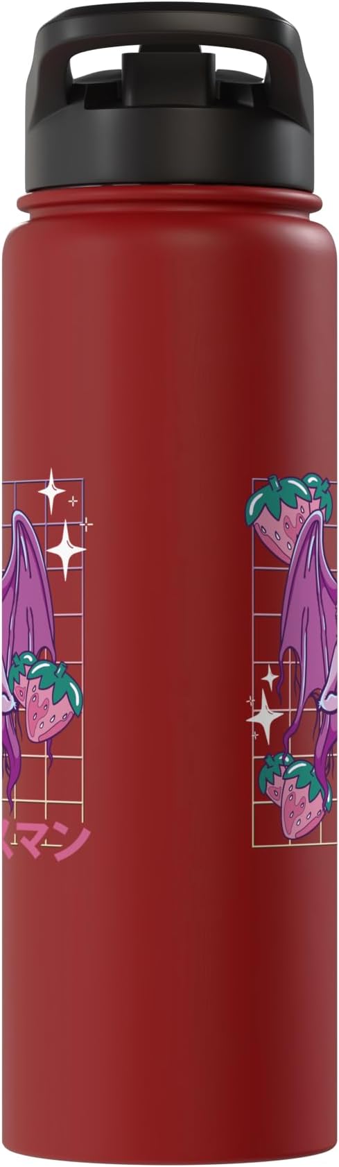 Kawaii Mothman Strawberry Milk Shake Carton Stainless Steel Insulated Water Bottle