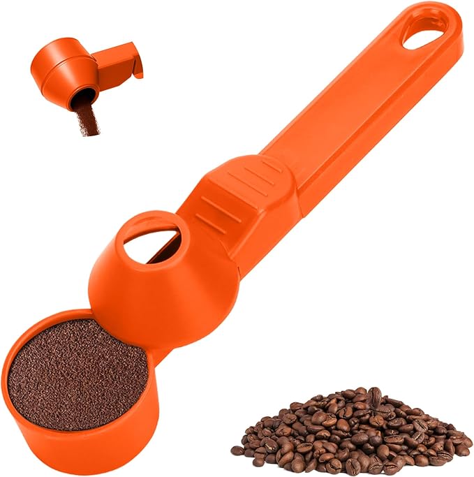 Palksky Coffee Scoop & Funnel for Reusable K Cup Refillable Coffee Pods,2 Tablespoon Coffee Measuring coffee Scooper,1PCS(Orange)