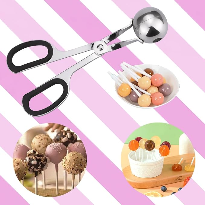Lollipop Cake Pop Treat Bag Kit, Including 100Pcs Cake Pop Sticks, 100Pcs Parcel Bags, 100Pcs Twist Ties and 1 Cake Pop Mold, Cake Pop Maker Tools for Lollipops, Candies, Chocolates, Cookies