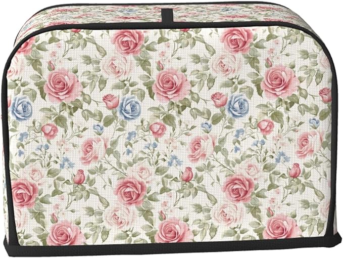 Toaster Cover 2 Slice Flower Boho Rose Floral Kitchen Small Appliance Covers with Pockets Dust and Fingerprint Protection