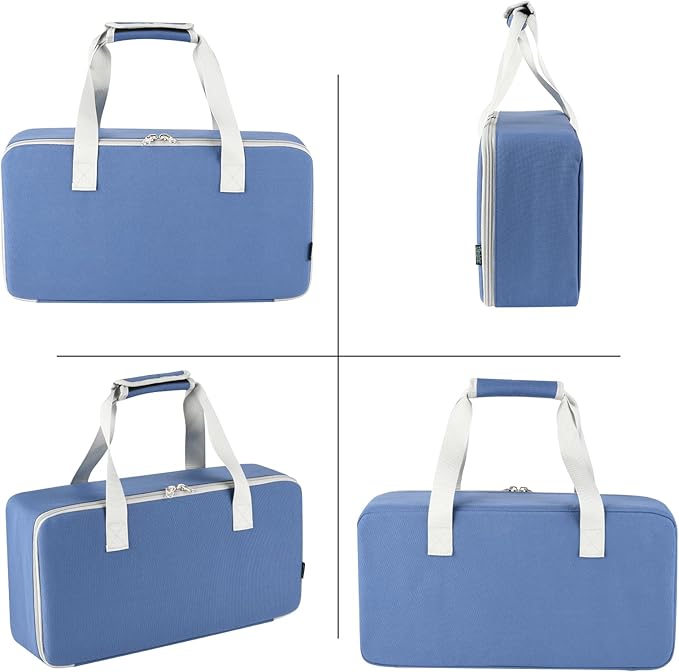 Beautyflier Carrying Bag for Mueller UltraToast 2 Slice Toaster, Portable Carry Case for 10'' Long Slot Bella 2 Slice Toaster, Travel Storage Bag with Hand Strap, Durable and Long-Lasting (Blue)