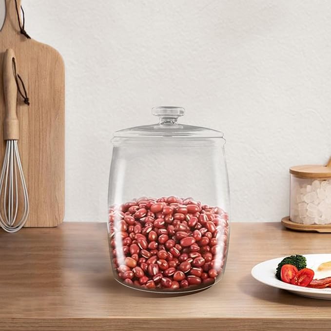 Maredash 1/2 Gallon glass jars, Cookie Jar & Candy Jar with Lid, Large Food Storage Container,glass jar with lid for Buffet, Coffee & Flour, Laundry Room Storage & Pantry 2pcs