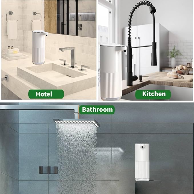 Automatic Soap Dispenser, Touchless Foaming Soap Dispenser Bathroom,Upgrade Hand & Dish Electric Dispenser 4-Level Adjustable Waterproof Wall Mount Kitchen Auto Soap Pump for Thin & Thick Liquid