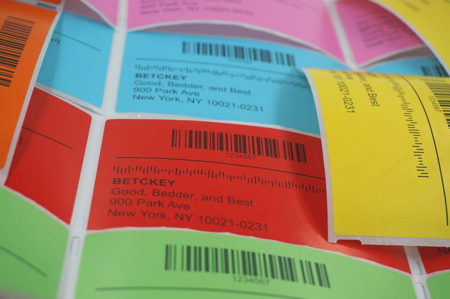 BETCKEY - 4" x 6.5" Large Shipping Labels & Multipurpose Compatible with Zebra & Rollo Label Printer,Premium Adhesive & Perforated[Light Blue, 6 Rolls, 1500 Labels]