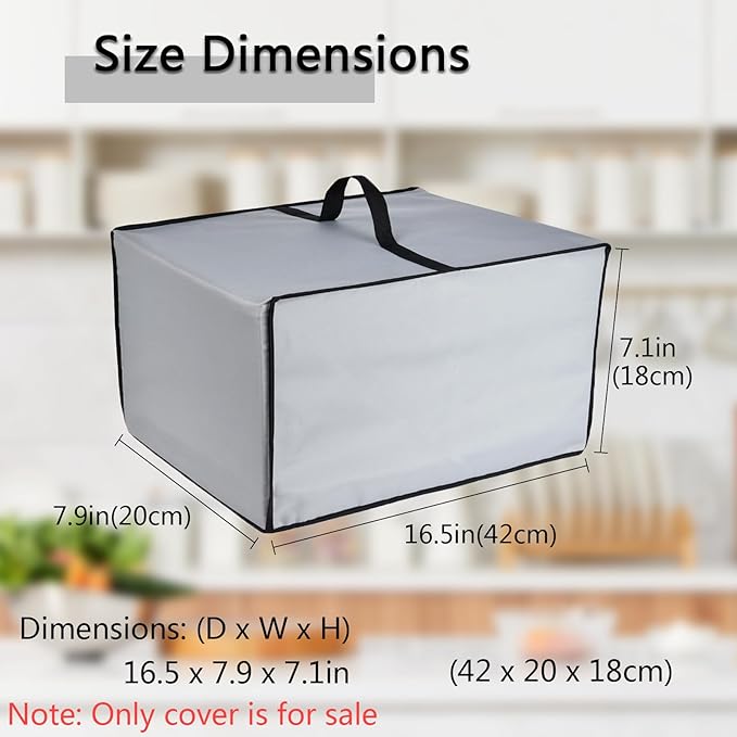 Toaster Cover Heavy Duty Heat-Resistant Waterproof Protective Cover Case Compatible with Mueller UltraToast Toaster 4 Slice MT-110ss/Elite Gourmet ECT-3100 Long Slot 4 SliceToaster (Grey)