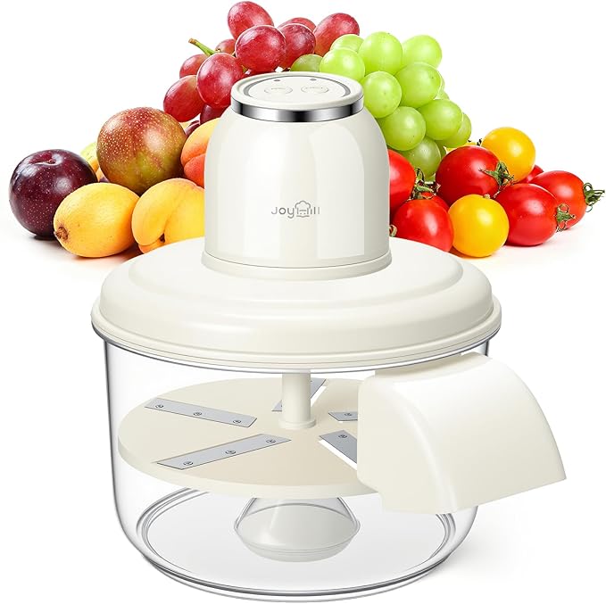 JOYHILL Electric Grape Peeling Machine, Automatic Fruit and Garlic Peeler for Grape Tomato Cherry, 50W Motor with Stainless Steel Blades, Rechargeable Cordless Kitchen Peeling Tool (White-1PC)