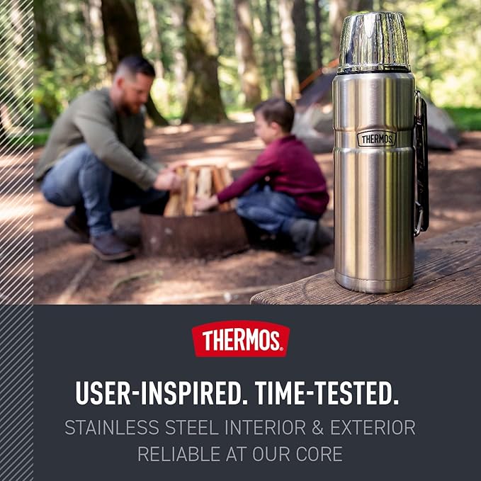 THERMOS Stainless King Vacuum-Insulated Beverage Bottle, 40 Ounce, Rustic Red