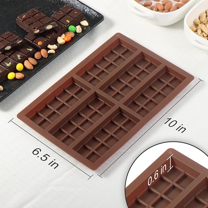 Chocolate Mold, Food-Grade Chocolate Silicone Molds, DIY Chocolate Bar Mold, Chocolate Chip Mold for Stuffed Bar, Premium Candy Bar Mold, Easy to Clean and Reusable