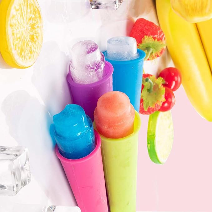 6 pcs Popsicles Molds with Brush and 6 pcs Popsicle Ice Cream Molds with 50 Sticks