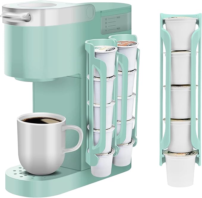 K Cup Holder for Keurig: Coffee Pod Holder for Counter Small Space - Kcup holders for Wall Mount (2, Oasis Blue)