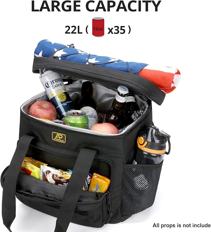 ATRIPACK Lunch Box for Men, Tactical Lunch Bag MOLLE Webbing Leakproof Insulated Large Lunch Cooler Women Adult Meal with Adjustable Shoulder Strap Durable Lunch Pail (Black)