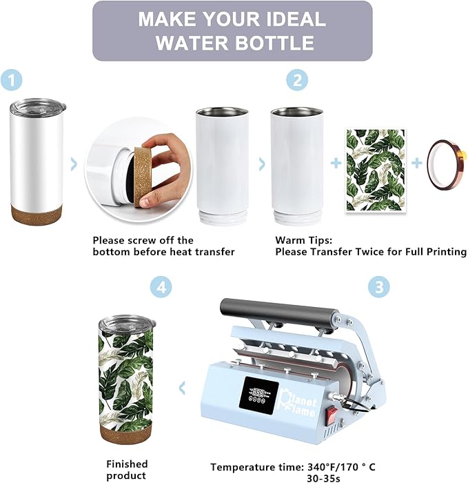 12 Pack 17 oz Insulated Sublimation Tumbler Bulk, Stainless Steel Double Wall Cups with Cork Silicone Base & Lid & Metal Straw, White