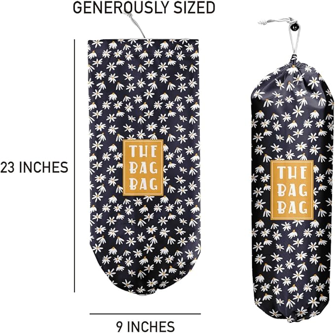 Daisy Grocery Bag Organizer - Plastic Bag Holders for Kitchen, Pantry, Laundry Room - Home Decor Gift for Women & Men